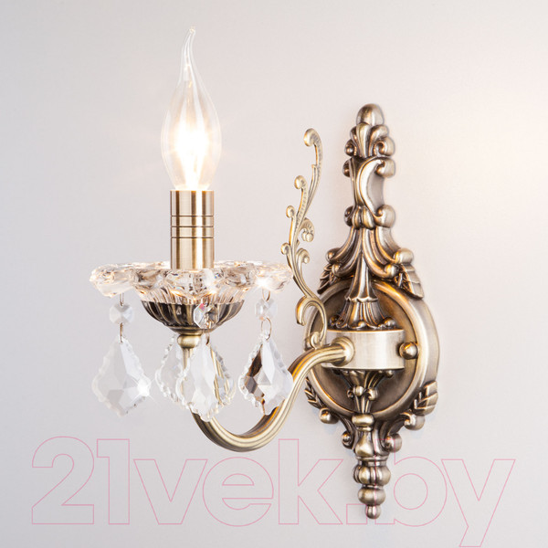 Изображение товара Бра Евросвет Elisha 3281/1 (античная бронза/прозрачный хрусталь)