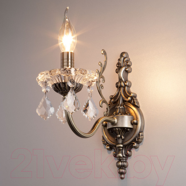 Изображение товара Бра Евросвет Elisha 3281/1 (античная бронза/прозрачный хрусталь)