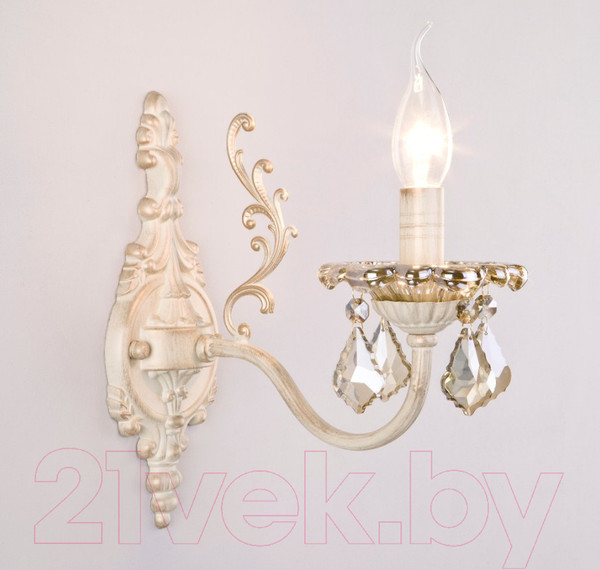 Изображение товара Бра Евросвет Elisha 3281/1 (бело-золотой/тонированный хрусталь)