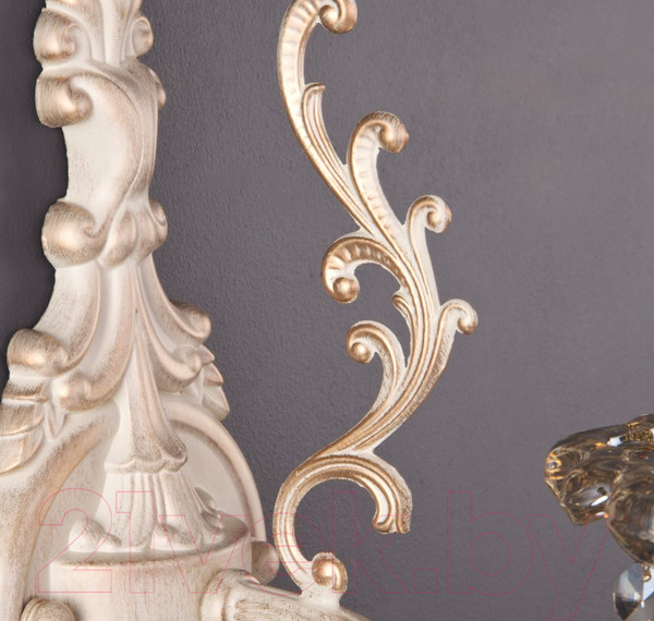 Изображение товара Бра Евросвет Elisha 3281/1 (бело-золотой/тонированный хрусталь)