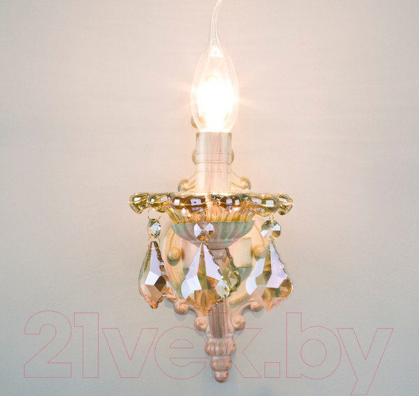 Изображение товара Бра Евросвет Elisha 3281/1 (бело-золотой/тонированный хрусталь)