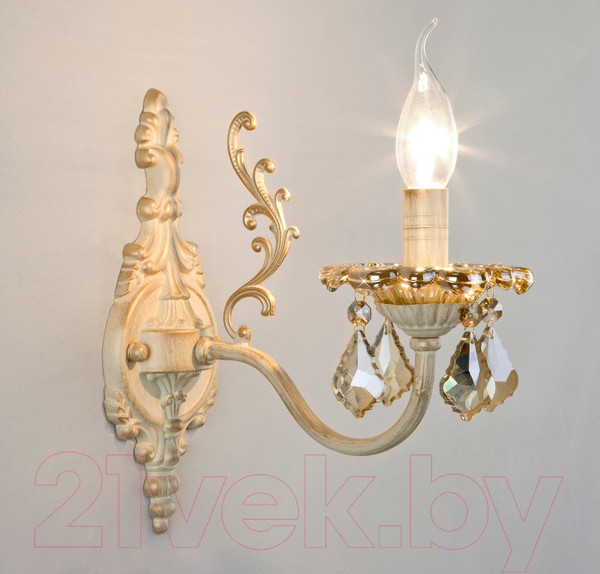 Изображение товара Бра Евросвет Elisha 3281/1 (бело-золотой/тонированный хрусталь)