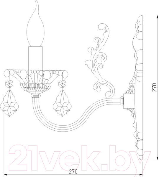 Изображение товара Бра Евросвет Elisha 3281/1 (бело-золотой/тонированный хрусталь)