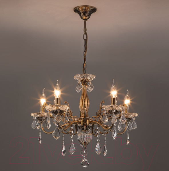 Изображение товара Люстра Евросвет Elisha 3281/5 (античная бронза/прозрачный хрусталь)