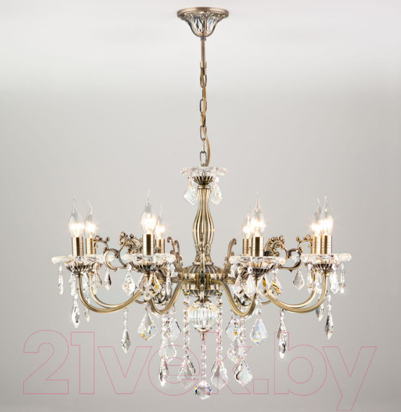 Изображение товара Люстра Евросвет Elisha 3281/8 (античная бронза/прозрачный хрусталь)