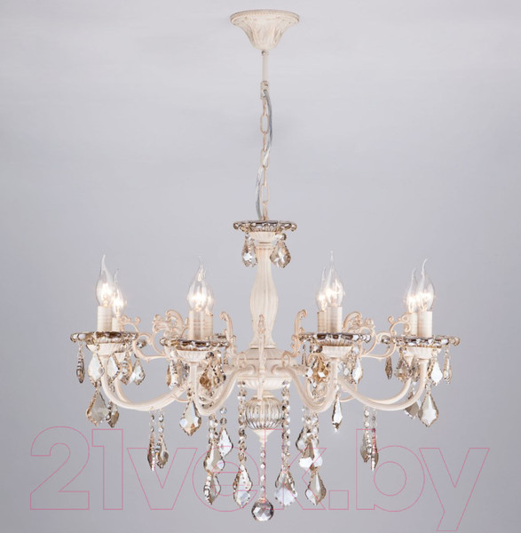 Изображение товара Люстра Евросвет Elisha 3281/8 (бело-золотой/тонированный хрусталь)