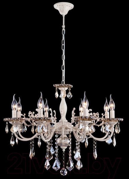 Изображение товара Люстра Евросвет Elisha 3281/8 (бело-золотой/тонированный хрусталь)