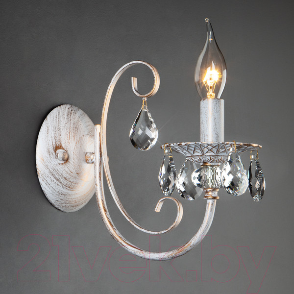 Изображение товара Бра Евросвет Alda 3305/1 (бело-золотой/прозрачный хрусталь)