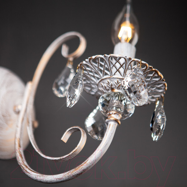 Изображение товара Бра Евросвет Alda 3305/1 (бело-золотой/прозрачный хрусталь)