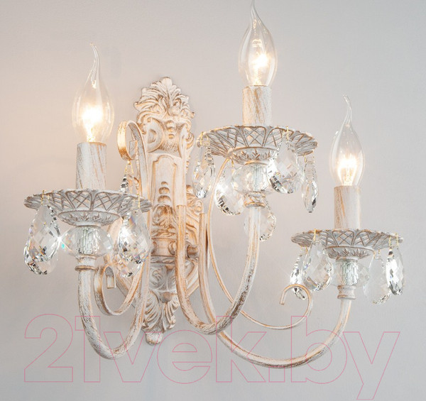 Изображение товара Бра Евросвет Alda 3305/3 (бело-золотой/прозрачный хрусталь)