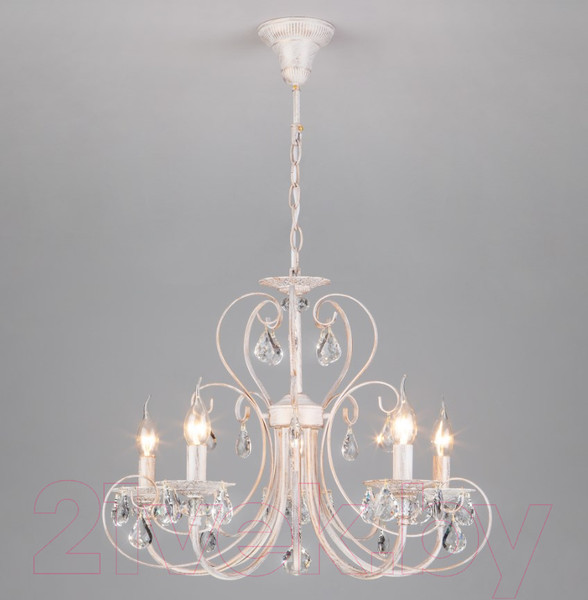 Изображение товара Люстра Евросвет Alda 3305/5 (бело-золотой/прозрачный хрусталь)