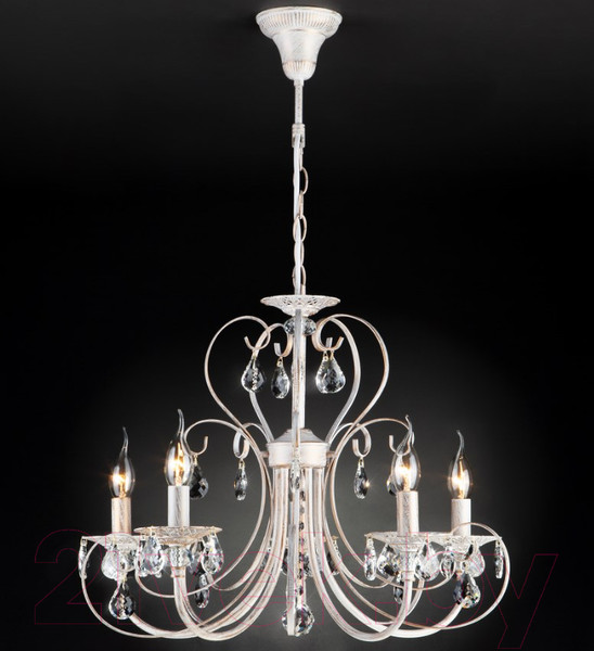 Изображение товара Люстра Евросвет Alda 3305/5 (бело-золотой/прозрачный хрусталь)