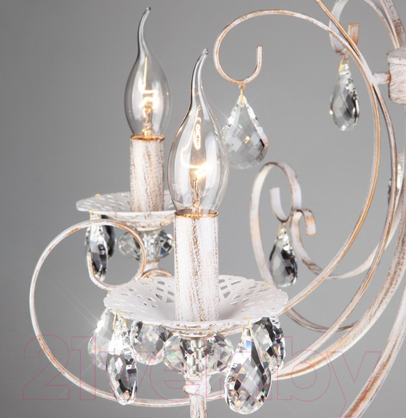 Изображение товара Люстра Евросвет Alda 3305/5 (бело-золотой/прозрачный хрусталь)