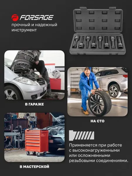Изображение товара Набор головок слесарных Forsage F-40811MPB (54598)