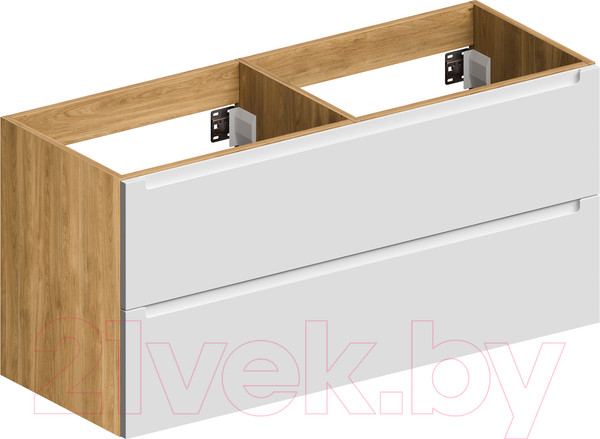 Изображение товара Тумба под умывальник ЗОВ Дион 120 / D120LHO0M9003MKV5 (белый матовый/дуб)