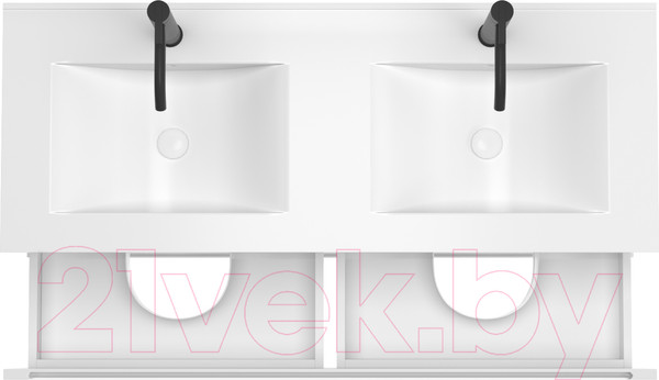 Изображение товара Тумба под умывальник ЗОВ Дион 120 / D120LHO0M9003MKV5 (белый матовый/дуб)
