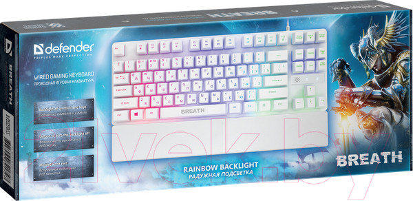 Изображение товара Клавиатура Defender Breath GK-184 / 45184 (белый/радужный)