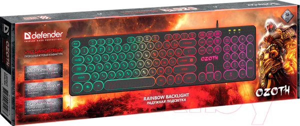 Изображение товара Клавиатура Defender Ozoth GK-106 / 45106 (черный/радужный)