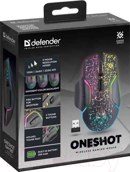 Изображение товара Мышь Defender Oneshot GM-067 / 52067 (черный)