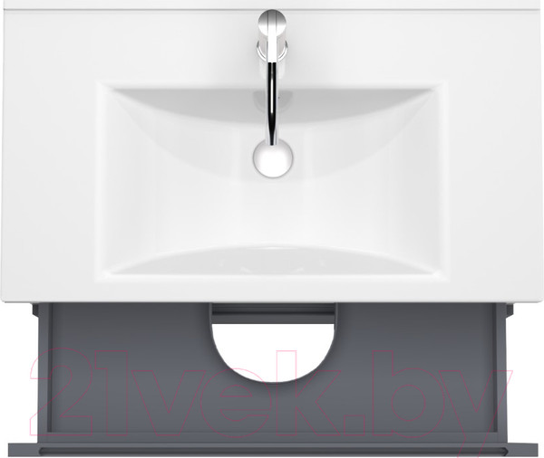 Изображение товара Тумба под умывальник ЗОВ Дион 90 / D90LHO0M7015GKV5 (графит глянцевый/дуб)