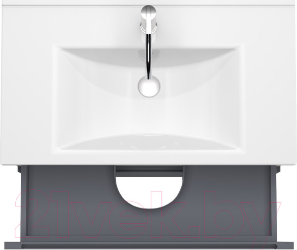 Изображение товара Тумба под умывальник ЗОВ Дион 100 / D100LHO0M7015GKV5 (графит глянцевый/дуб)