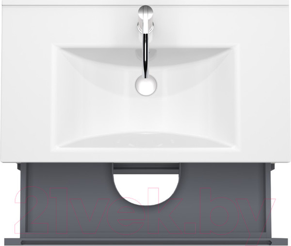 Изображение товара Тумба под умывальник ЗОВ Дион 100 / D100LHO0M7015MKV5 (графит матовый/дуб)