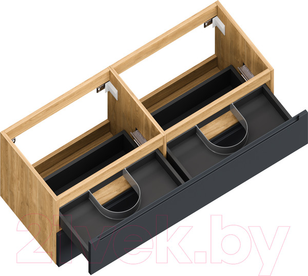 Изображение товара Тумба под умывальник ЗОВ Дион 120 / D120LHO0M7015MKV5 (графит матовый/дуб)