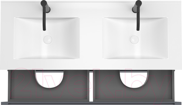 Изображение товара Тумба под умывальник ЗОВ Дион 120 / D120LHO0M7015MKV5 (графит матовый/дуб)