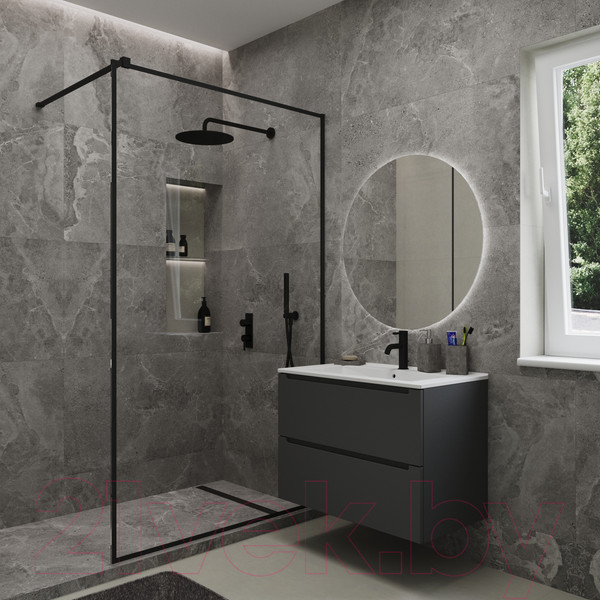 Изображение товара Тумба под умывальник ЗОВ Дион 70 / D70LAFM7015MKV5 (графит матовый)