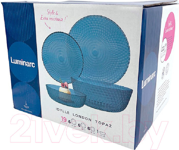 Изображение товара Набор тарелок Luminarc Идиллия Лондон Топаз O0203 (19шт)