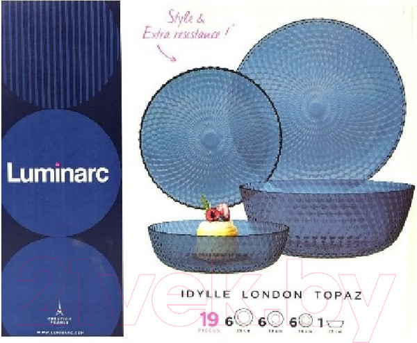 Изображение товара Набор тарелок Luminarc Идиллия Лондон Топаз O0203 (19шт)