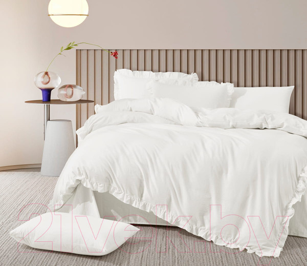 Изображение товара Комплект постельного белья Arya Natural Stone Washed Valensiya / 8680943227621 (белый)