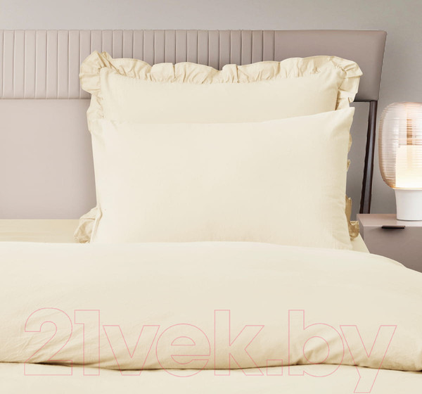 Изображение товара Комплект постельного белья Arya Natural Stone Washed Valensiya / 8680943227584 (экрю)