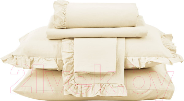 Изображение товара Комплект постельного белья Arya Natural Stone Washed Valensiya / 8680943227584 (экрю)