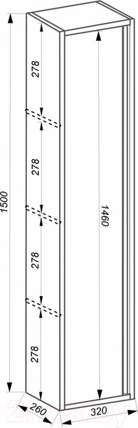 Изображение товара Шкаф-пенал для ванной ЗОВ Парма 150 / PP150LWP0MWMC1B (белый матовый)
