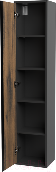 Изображение товара Шкаф-пенал для ванной ЗОВ Парма 150 / PP150LAN0MAMC1B (антрацит/аттик)