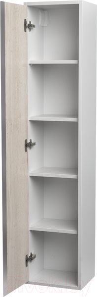 Изображение товара Шкаф-пенал для ванной ЗОВ Парма 150 / PP150LWP0MWHMC1A (белый/белый галифакс)