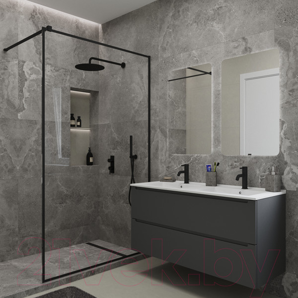 Изображение товара Тумба под умывальник ЗОВ Дион 120 / D120LAFM7015MKV5 (графит матовый)