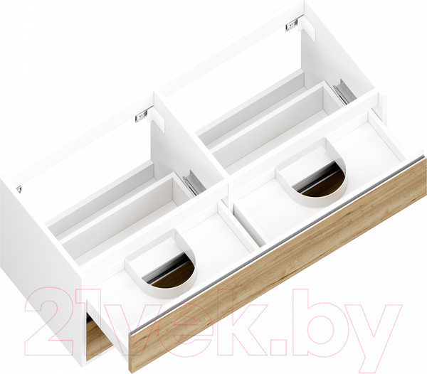 Изображение товара Тумба под умывальник ЗОВ Парма 120 / P120LWP0MHMC1A (белый/галифакс)