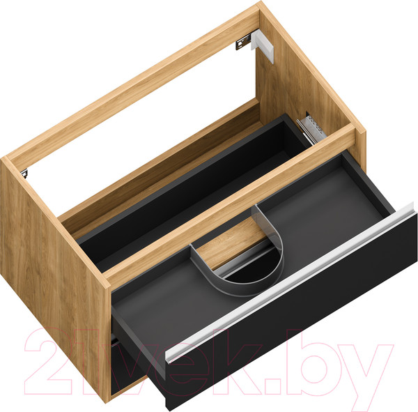 Изображение товара Тумба под умывальник ЗОВ Парма 70 / P70LHO0MBPMC1A (дуб/черный)