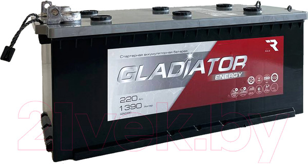Изображение товара Автомобильный аккумулятор Gladiator Energy 220 4 Рус 1390A клемма болт с бортом (220 А/ч)