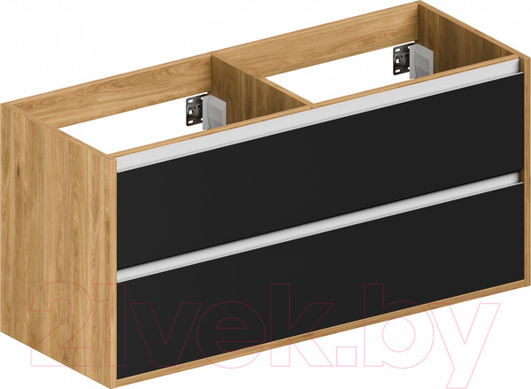 Изображение товара Тумба под умывальник ЗОВ Парма 120 / P120LHO0MBPMC1A (дуб/черный)