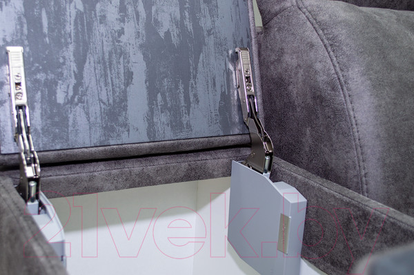 Изображение товара Диван угловой Петрамебель Браво комфорт правый с беспроводной зарядкой (темно-серый искусственная замша Кальвадос 790)