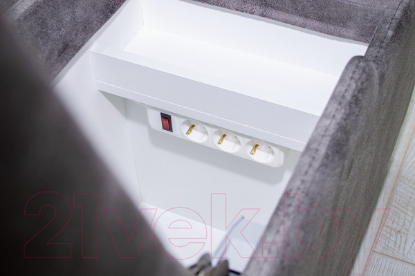 Изображение товара Диван угловой Петрамебель Браво комфорт правый с беспроводной зарядкой (темно-серый искусственная замша Кальвадос 790)