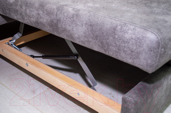 Изображение товара Диван угловой Петрамебель Браво комфорт правый с беспроводной зарядкой (темно-серый искусственная замша Кальвадос 790)