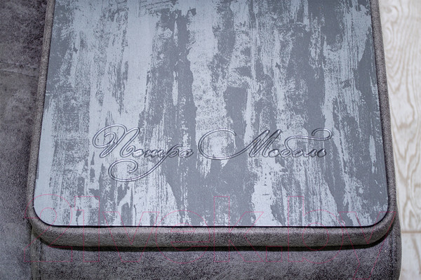 Изображение товара Диван угловой Петрамебель Браво комфорт левый с беспроводной зарядкой (темно-серый искусственная замша Кальвадос 790)