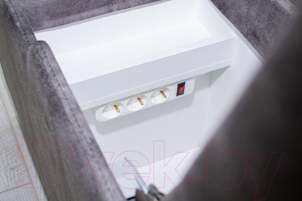 Изображение товара Диван угловой Петрамебель Браво комфорт левый с беспроводной зарядкой (темно-серый искусственная замша Кальвадос 790)