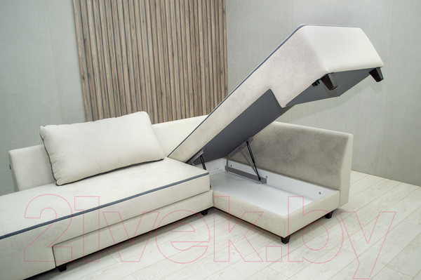 Изображение товара Диван угловой Петрамебель Оскар правый (светло-серый эльза 12/темно-серый велюр сакура 12)