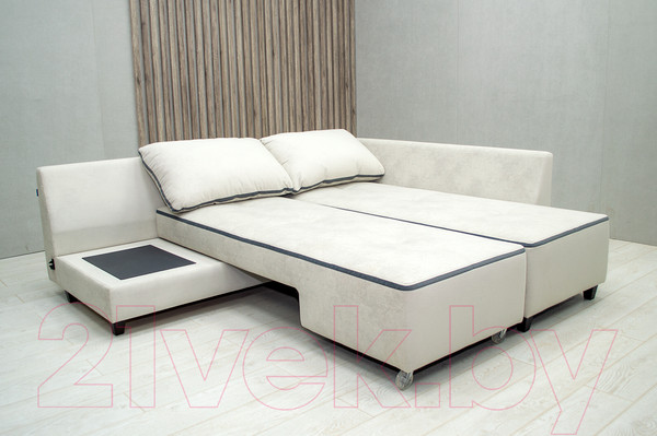 Изображение товара Диван угловой Петрамебель Оскар правый (светло-серый эльза 12/темно-серый велюр сакура 12)