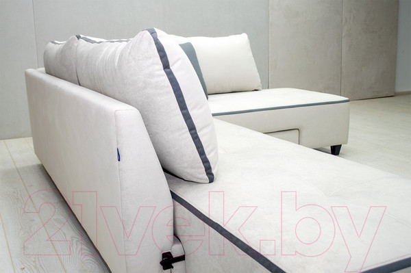 Изображение товара Диван угловой Петрамебель Оскар правый (светло-серый эльза 12/темно-серый велюр сакура 12)